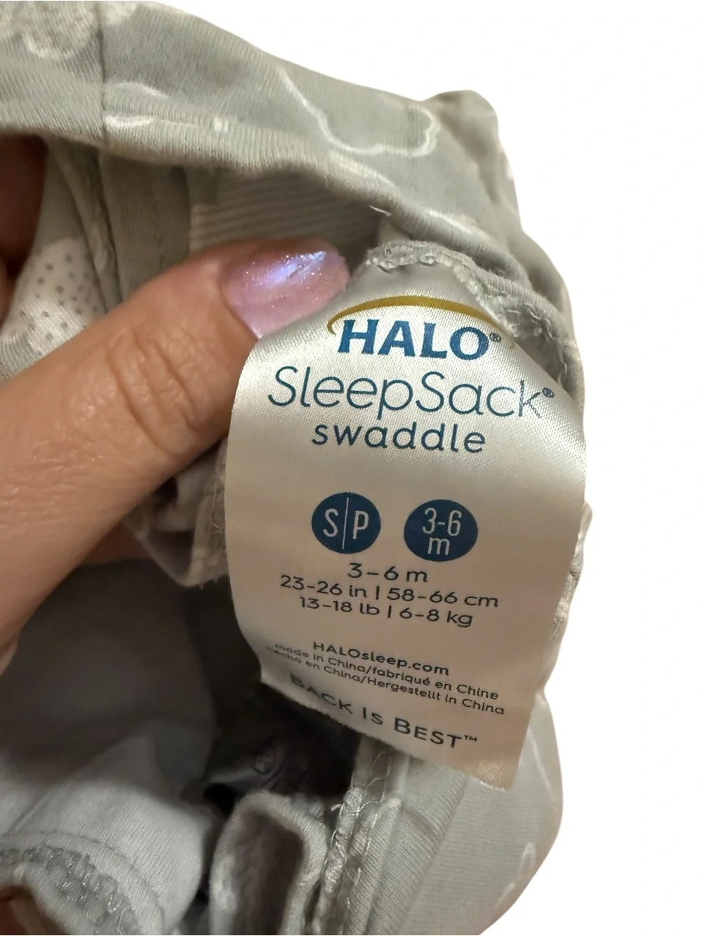 Halo sleep sack Baby Zip Sleep Sack - Gray Cloud Print
